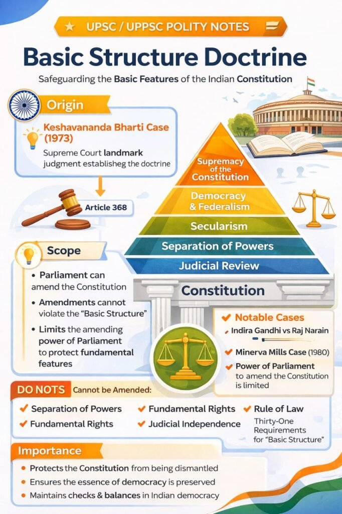 Basic Structure Doctrine UPPSC Notes Polity 